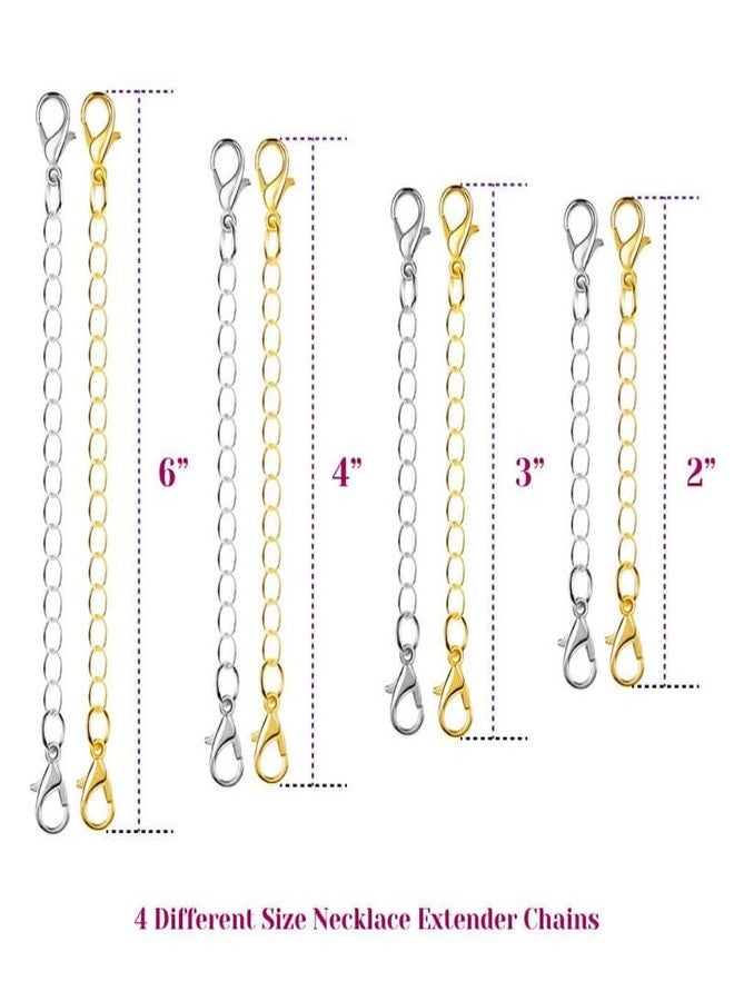 Hanging Tree Women Girl Boy & Men Jewellary Making Extender for Chain Set Bracelet Pendant & Necklace (Combo of 6 pcs Golden & 6 pcs Silver) - Image 3